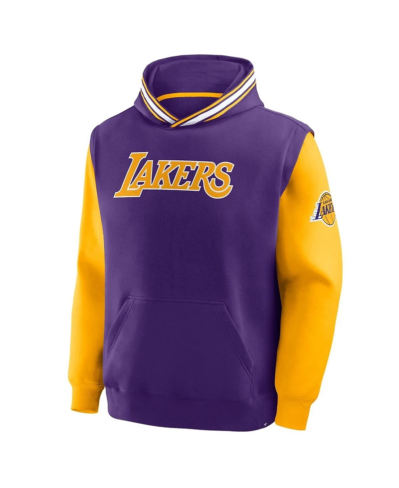 Fanatics Men's Purple/Gold Los Angeles Lakers Half Court Shot Clock Fastbreak Hoodie