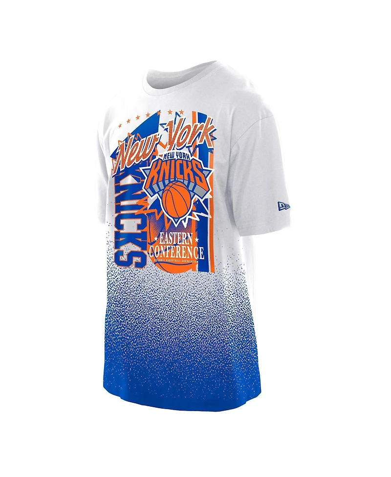 New Era Men's White York Knicks Injection Sport Classics T-Shirt