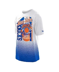New Era Men's White York Knicks Injection Sport Classics T-Shirt