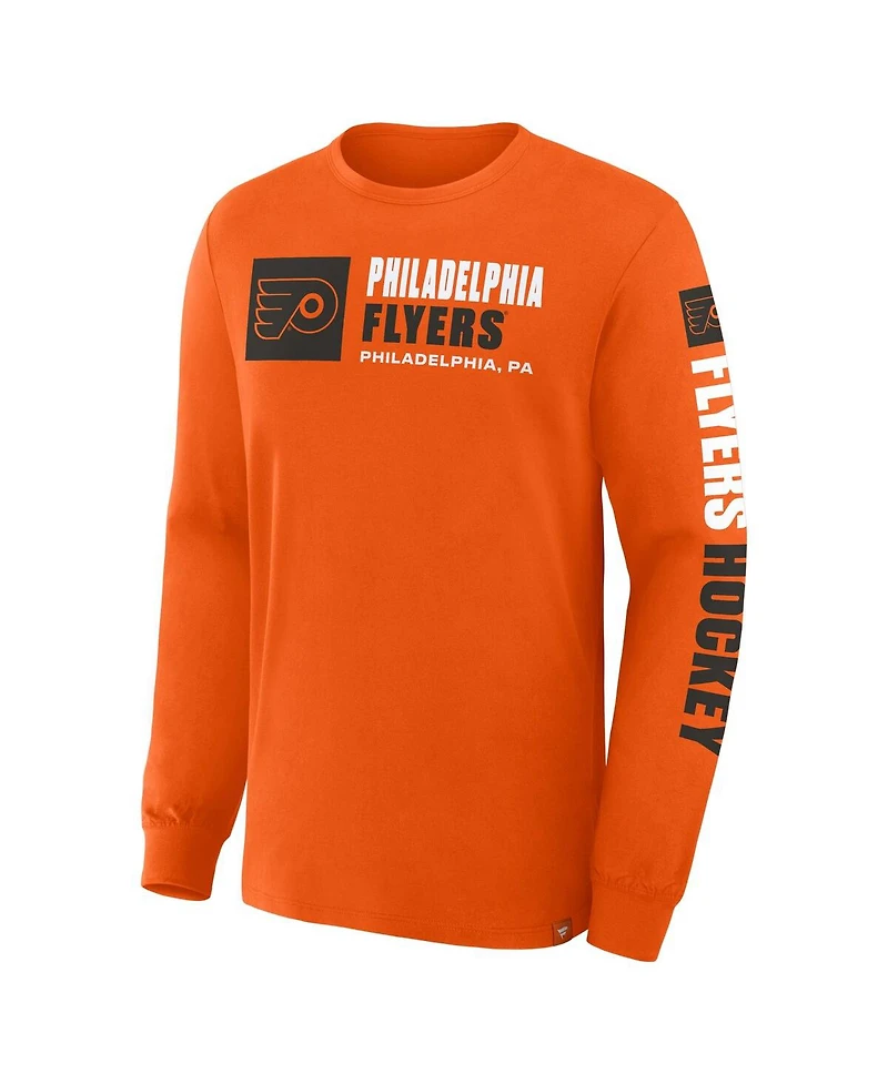 Fanatics Men's Orange Philadelphia Flyers Goal Crease Legacy Long Sleeve T-Shirt
