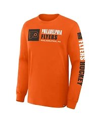 Fanatics Men's Orange Philadelphia Flyers Goal Crease Legacy Long Sleeve T-Shirt