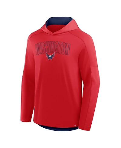Fanatics Men's Red Washington Capitals Penalty Shot Long Sleeve Hoodie T-Shirt