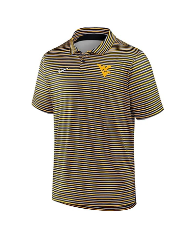 Nike Men's Gold West Virginia Mountaineers 2025 Coaches Premium Tour Stripe Dri-fit Polo Shirt