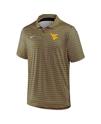 Nike Men's Gold West Virginia Mountaineers 2025 Coaches Premium Tour Stripe Dri-fit Polo Shirt
