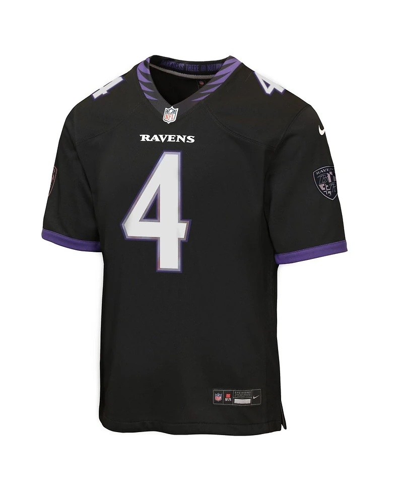 Nike Big Boys and Girls Zay Flowers Black Baltimore Ravens Alternate Game Jersey