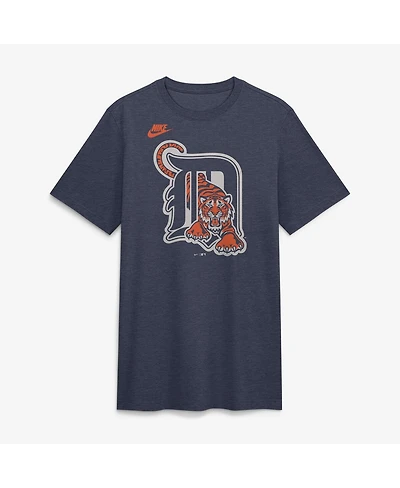 Nike Men's Heather Navy Detroit Tigers Cooperstown Logo Tri-Blend T-Shirt