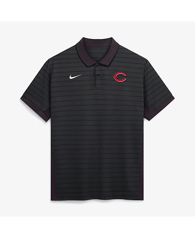 Nike Men's Cincinnati Reds Authentic Collection Striped Victory Dri-fit Polo Shirt