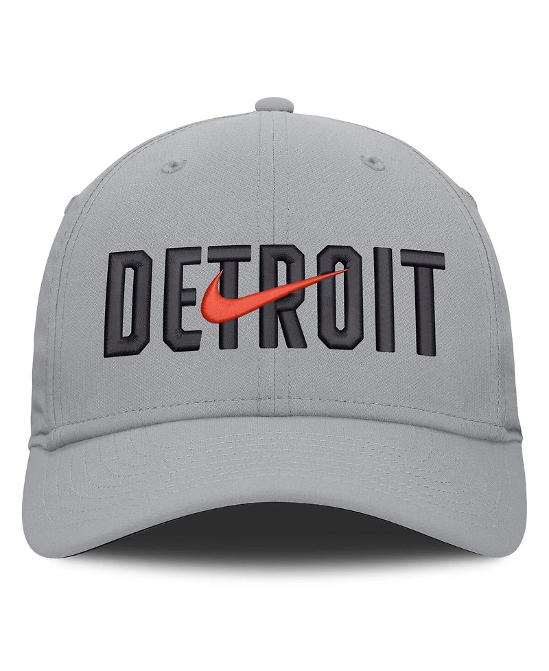 Nike Men's Gray Detroit Tigers Primetime Rise Dri-fit Flex Hat