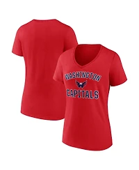 Logo Athletic Women's Red Washington Capitals Arch Victory V-Neck T-Shirt