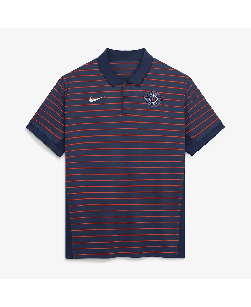 Nike Men's Navy/Orange Houston Astros Authentic Collection City Connect Striped Victory Dri-fit Polo Shirt