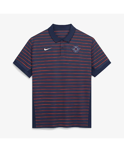 Nike Men's Navy/Orange Houston Astros Authentic Collection City Connect Striped Victory Dri-fit Polo Shirt