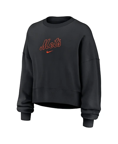 Nike Women's Black New York Mets Oversized Primetime Sweatshirt