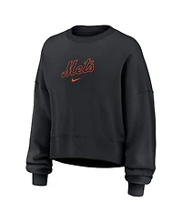 Nike Women's Black New York Mets Oversized Primetime Sweatshirt