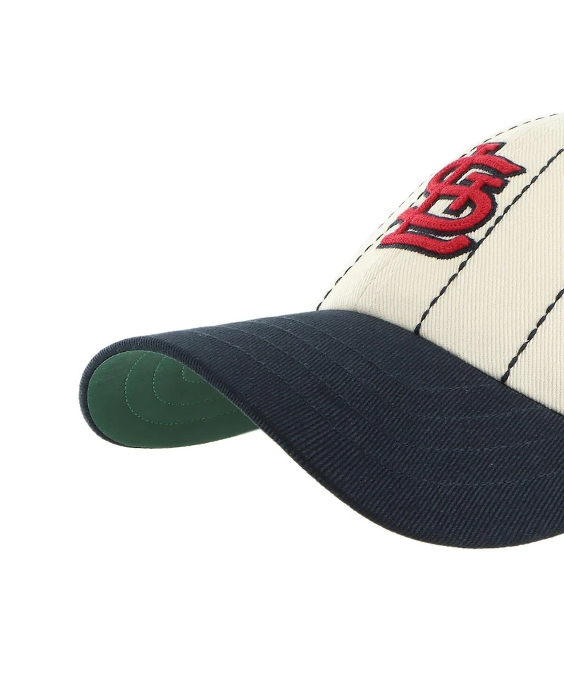 '47 Brand Men's x Rawlings Natural/Navy St. Louis Cardinals Pinstripe Clean Up Adjustable Hat