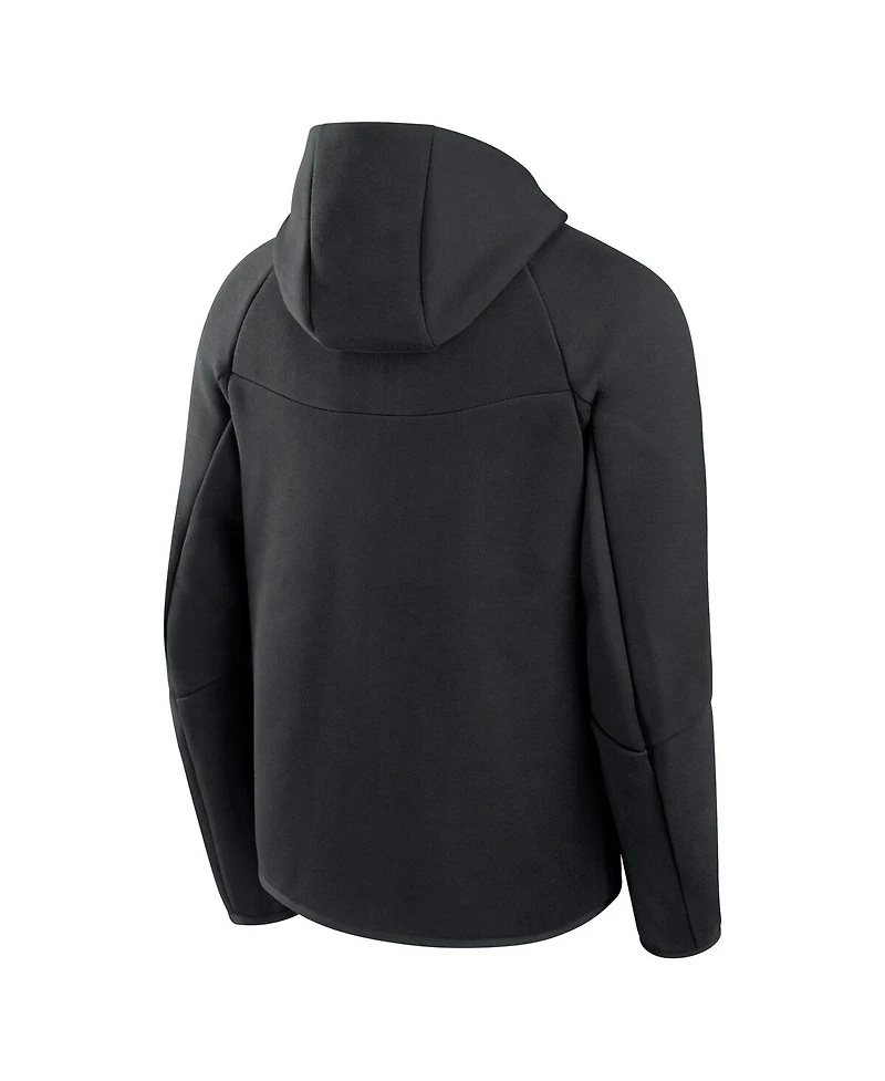 Nike Men's Black Milwaukee Brewers Tech Fleece Raglan Full-Zip Windrunner Hoodie