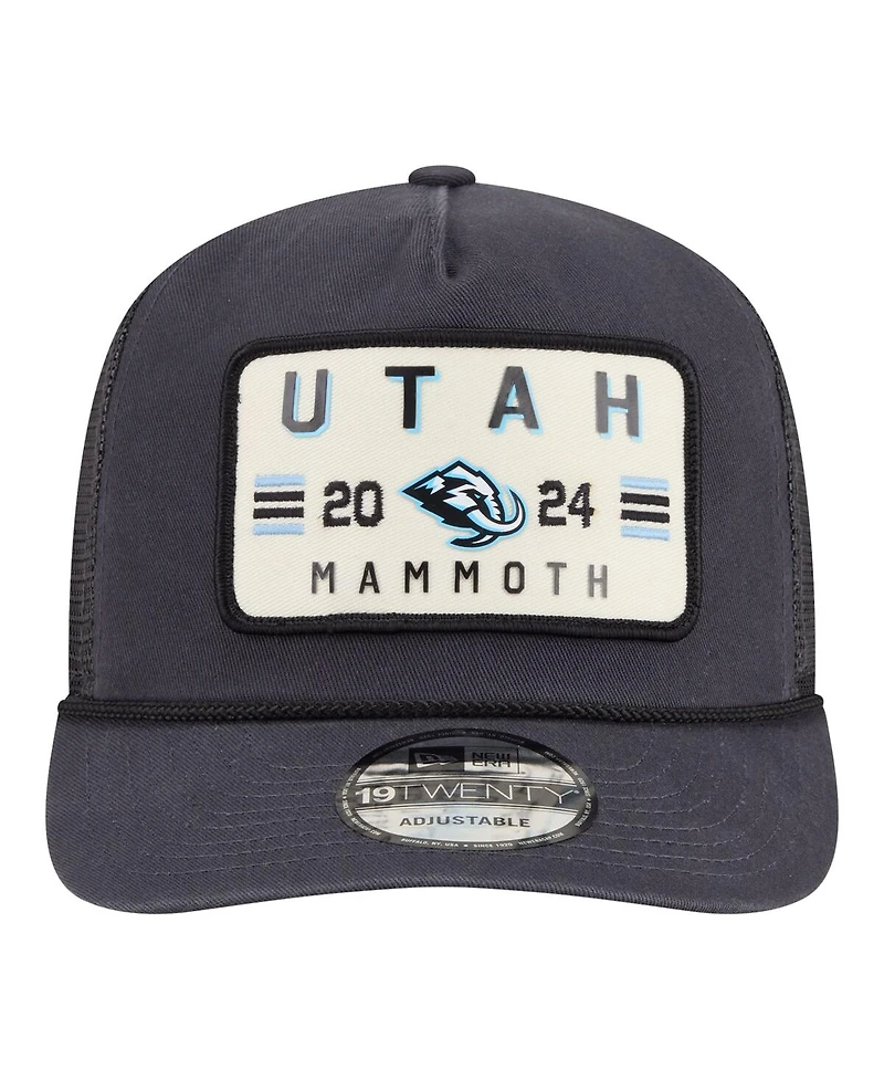 New Era Men's Charcoal Utah Mammoth Washed Patch 19TWENTY Trucker Adjustable Hat