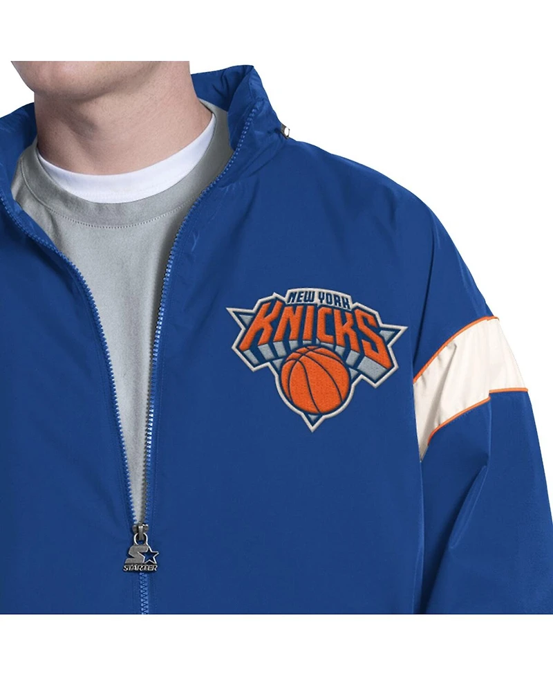 Starter Men's Royal New York Knicks The Gust Full-Zip Hooded Jacket