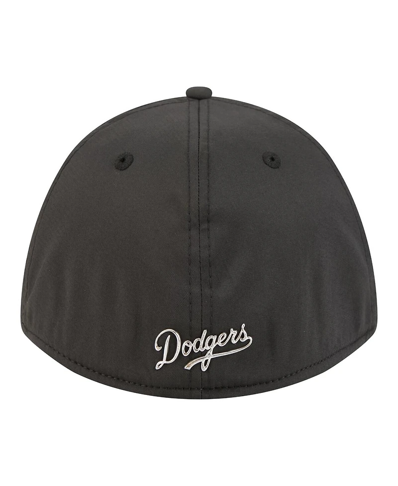 New Era Men's Black Los Angeles Dodgers Metallic 39THIRTY M-Crown Flex Hat