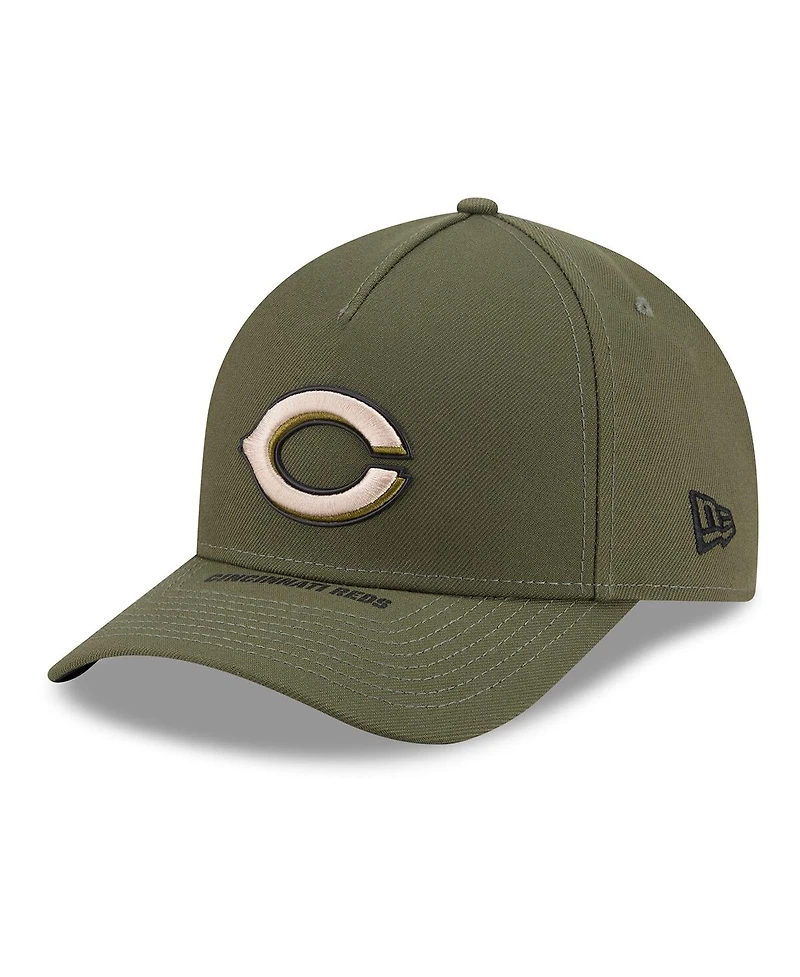 New Era Men's Olive Cincinnati Reds 2026 Armed Forces Day 9FORTY Adjustable Hat