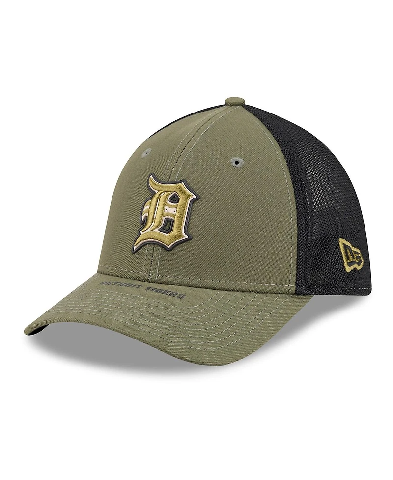 New Era Men's Olive Detroit Tigers 2026 Armed Forces Day 39THIRTY M-Crown Flex Hat