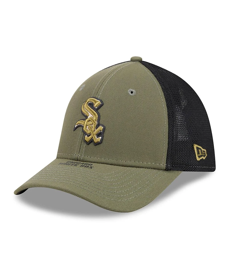 New Era Men's Olive Chicago White Sox 2026 Armed Forces Day 39THIRTY M-Crown Flex Hat