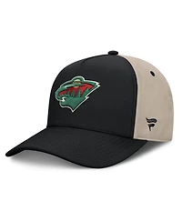 Fanatics Men's Black/Tan Minnesota Wild 2026 Stanley Cup Playoffs Locker Room Adjustable Hat