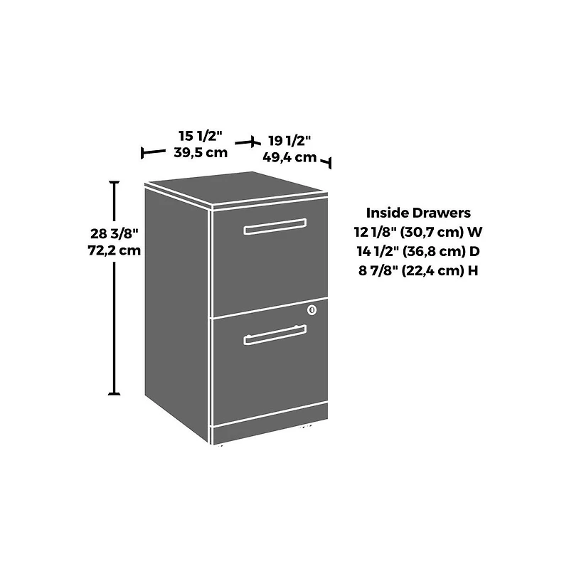 Sauder Affirm Commercial Office File Cabinet, Noble Elm finish