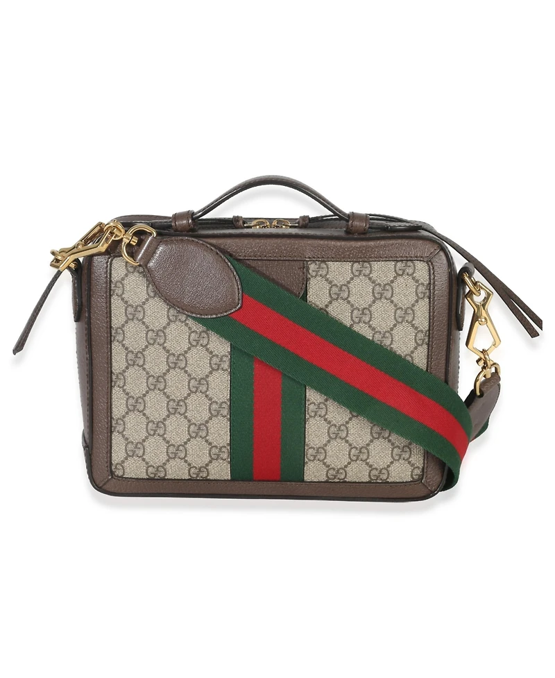 Pre-Owned Gucci Gg Supreme Small Ophidia Web Top Handle