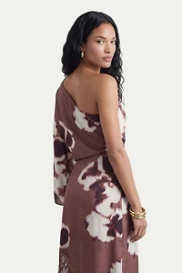 Warehouse Women's One Shoulder Satin Midi Dress