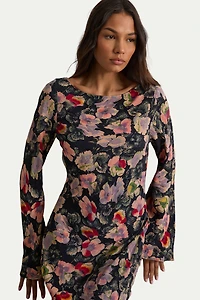 Warehouse Women's Floral Bias Cut Scoop Back Midaxi Dress