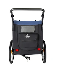 Aostirmotor 2-in-1 Bike Trailer and Pet Stroller for Dogs up to 110 lbs, Foldable Carrier Cart with 20" Air-Filled Wheels