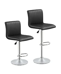 Gymax Bar Stools Set of 2 Adjustable Swivel Barstools with Footrest for Kitchen