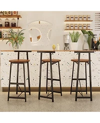 flynama Counter Height Bar Stools Set of 3 with Back