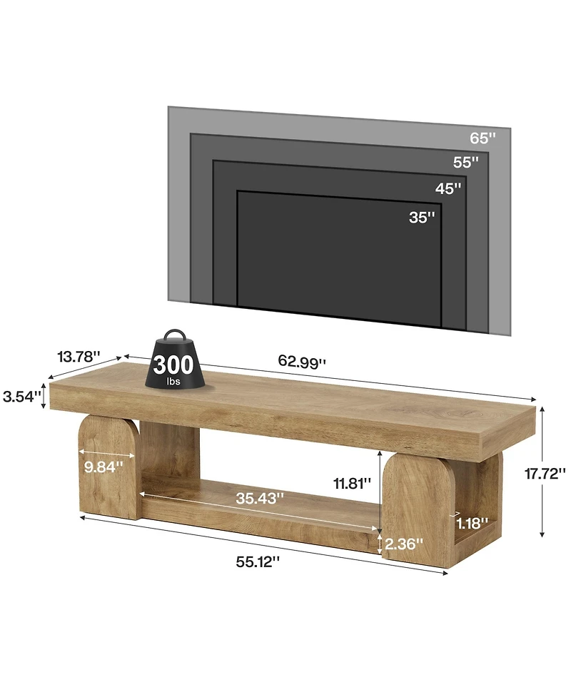 Tribesigns Tv Stand for Tvs up to Farmhouse Entertainment Center with Open Storage Shelf, Wood TV Media Console Television Stand