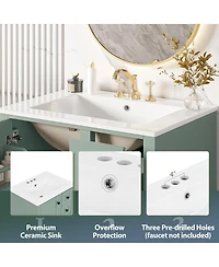 Sillysis 24"Bathroom Vanity with Sink, Modern Multi-Drawer Storage with Soft Close, Easy Assembly for Small Spaces