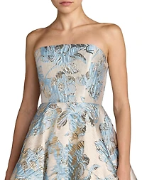 Mac Duggal Women's Strapless Brocade A-line Midi Dress With Pockets