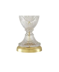 Regency Hill Traditional Table Lamp 26.5" High Brass Cut Glass Urn Accent Hardback Drum Shade Living Room Bedroom Bedside Nightstand
