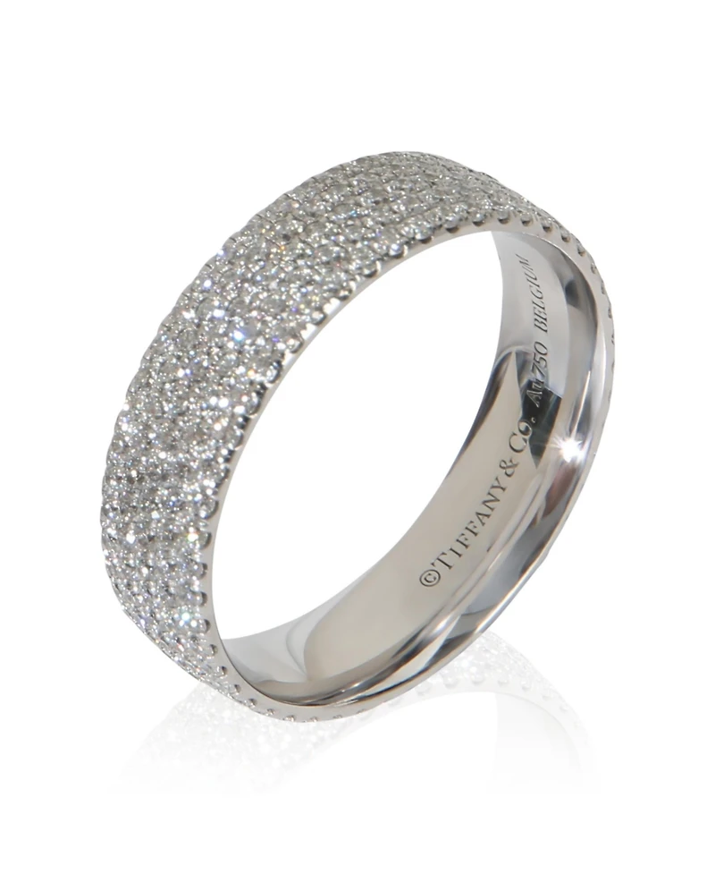 Pre-Owned Tiffany & Co White Gold Diamond Metro 5 Row Ring
