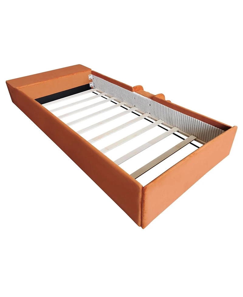 Streamdale Furniture Velvet Daybed With Stairs and Storage Ottoman