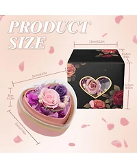 Gnuadz Preserved Rose Necklace Heart Box Gift