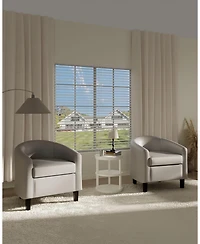 gaomon Accent Chairs Faux Leather Chairs Barrel Club Chairs Comfy Living Room Chairs with Sturdy Legs for Bedroom Reading Room Waiting Room