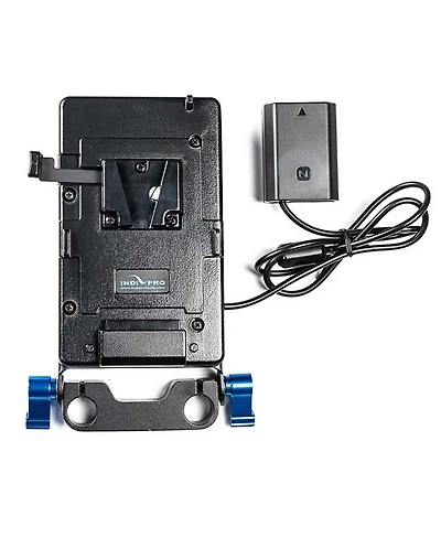 IndiPRO 20" V-Mount Plate with Np-FZ100 Dummy Battery and 15mm Rod Clamp for Sony a9, a7 Iii and a7R Iii Camera