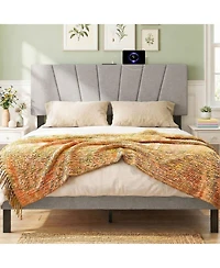 Slickblue Modern Geometric Bed Headboard Upholstered Design for Bedroom Wall Decor