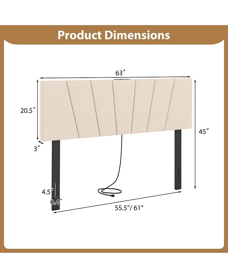 Slickblue Modern Geometric Bed Headboard Upholstered Design for Bedroom Wall Decor