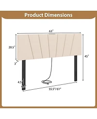 Slickblue Modern Geometric Bed Headboard Upholstered Design for Bedroom Wall Decor