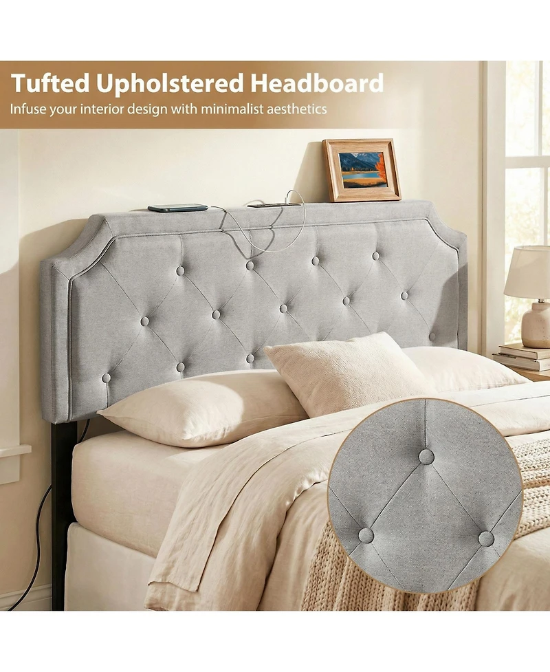 Slickblue Modern Tufted Headboard with Upholstered Design for Comfortable Bed Back Support