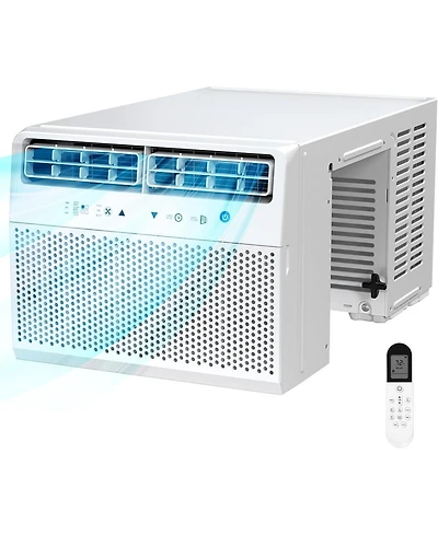 Antarctic Star 10000 Btu Saddle Window Air Conditioner, Ultra-Quiet with Full Window View
