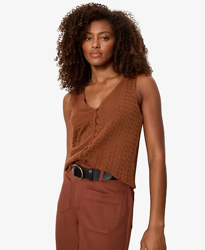 Sanctuary Women's No Rush Button-Front Sleeveless Tank Top