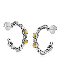 American West Jewelry Sterling Silver Mother of Pearl 1 Inch Concha Hoop Earrings