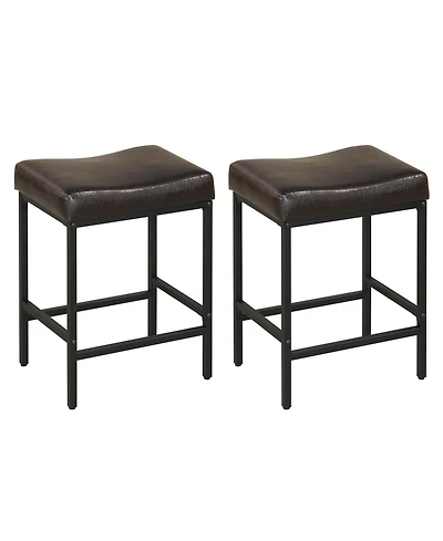 Gymax Bar Stools Set of 2 Bar Chairs for Kitchen Island Backless Modern Barstools